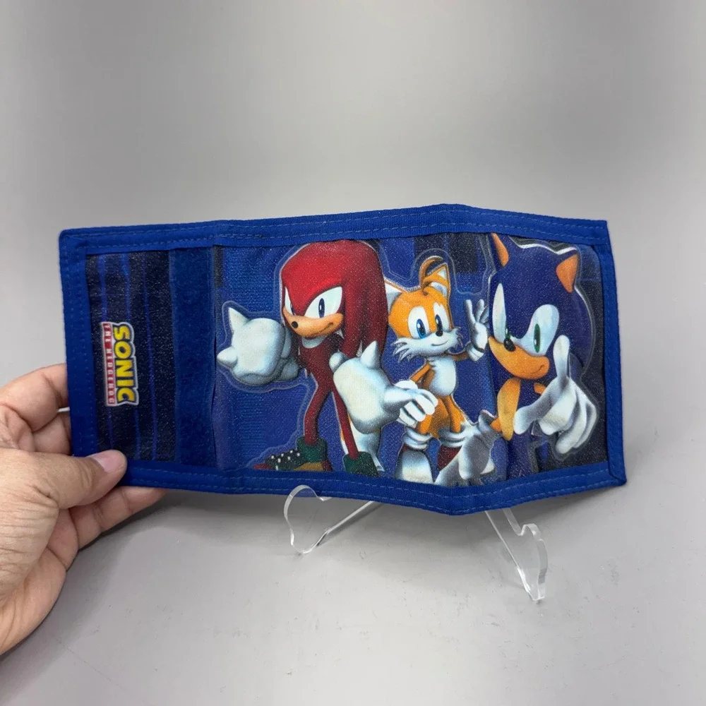 Sega Sonic The Hedgehog Trifold Wallet OS Blue Gamer Retro Kidcore Accessory